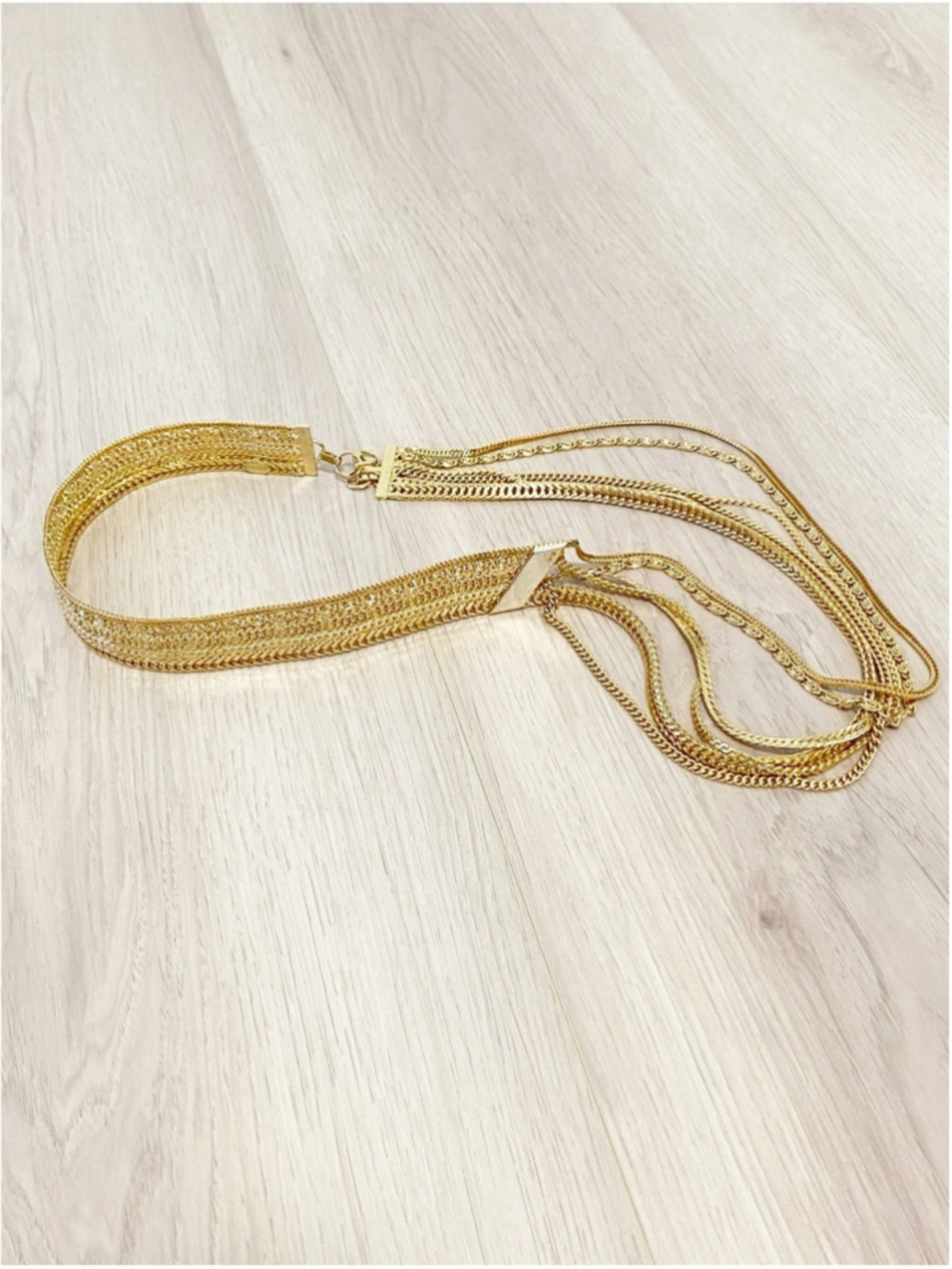 Authentic vintage 1980s or 1990s NANNI Milano multi-strand gold metal mesh belt